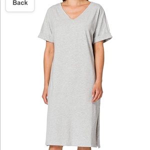 Pieces - NWT Gray Pcneora SS Fold Up Dress SWW Size XSmall